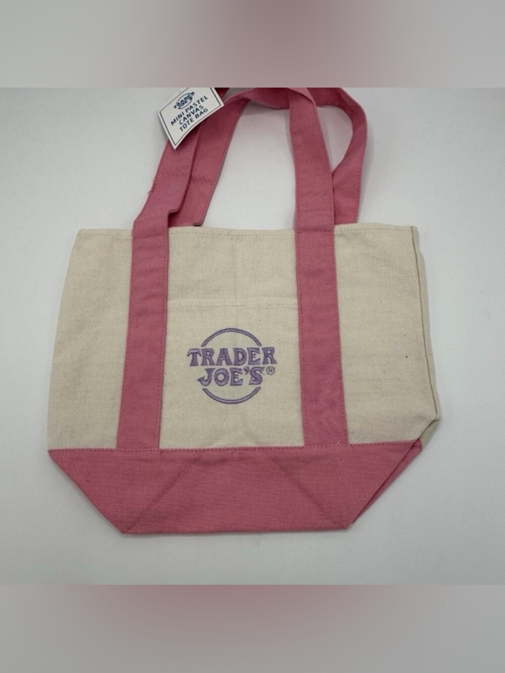 4 Trader Joe’s Mini Tote Bags - All Four Pastel Colors - Picture 3 of 3